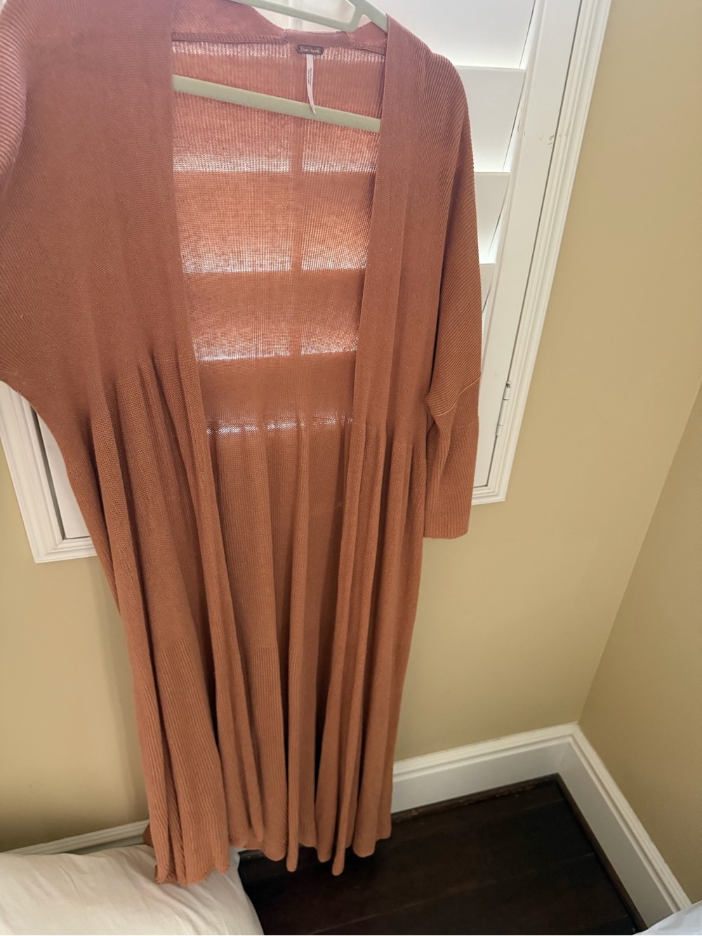 Free People Open Maxi Cardigan Dress in Rust